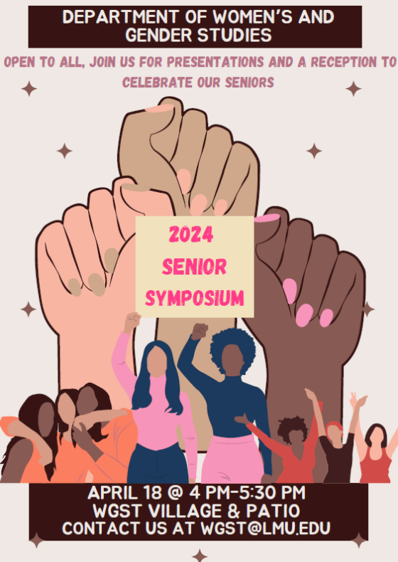 Flyer displaying information on WGST 2024 Senior Symposium taking place on April 18 at 4pm